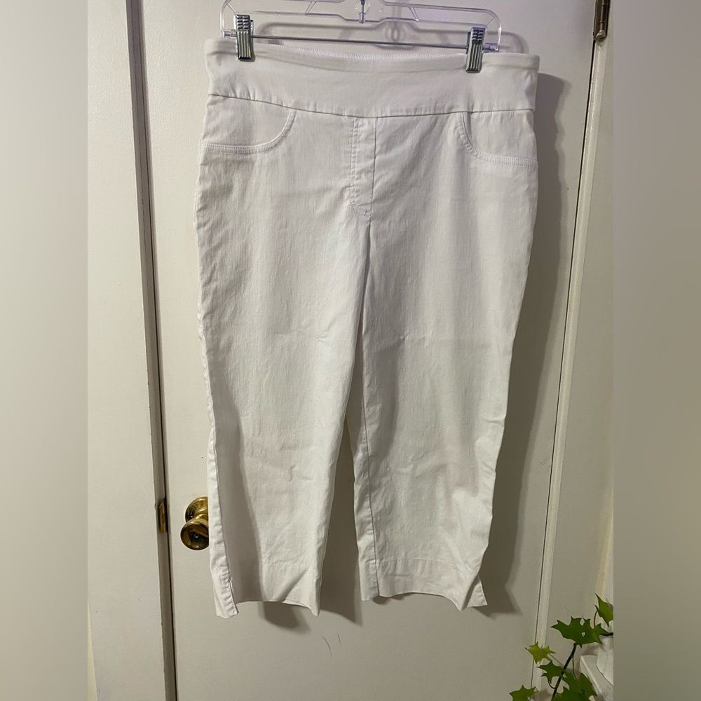 Ruby Rd Sz 12 White Stretch Jeggings cropped